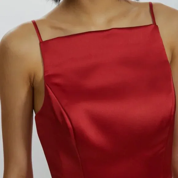 Amsale Tatia GB212S Bridesmaid Dress (Gunmetal - Fluid Satin) Size 6 - Picture 4 of 6